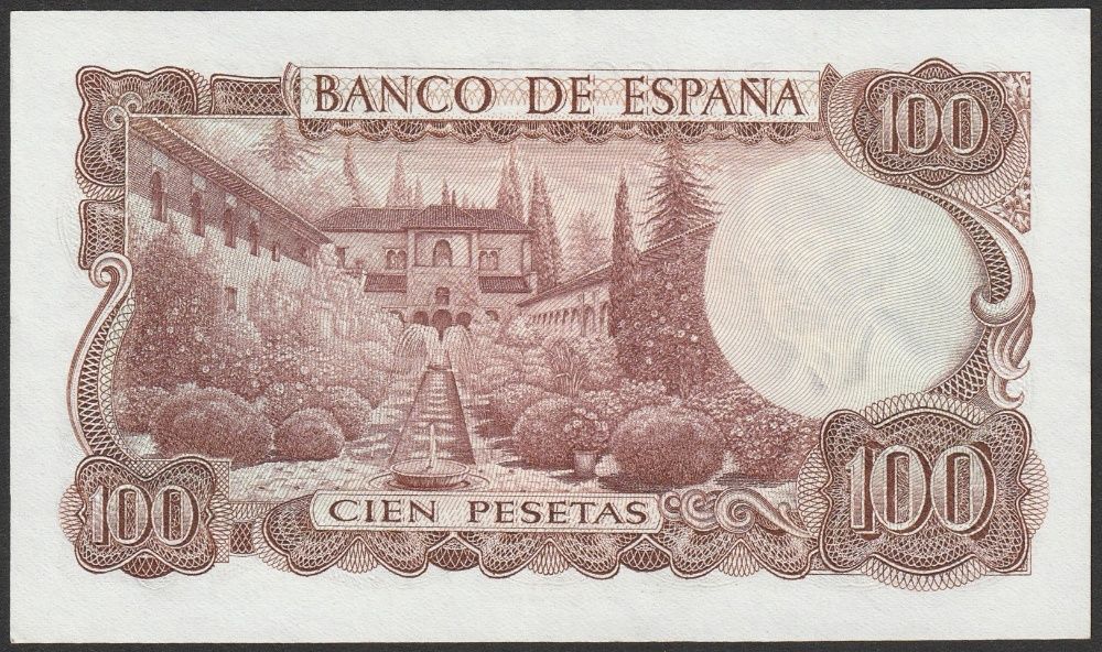 Hiszpania 100 peset 1970 - Manuel de Falla - stan bankowy UNC