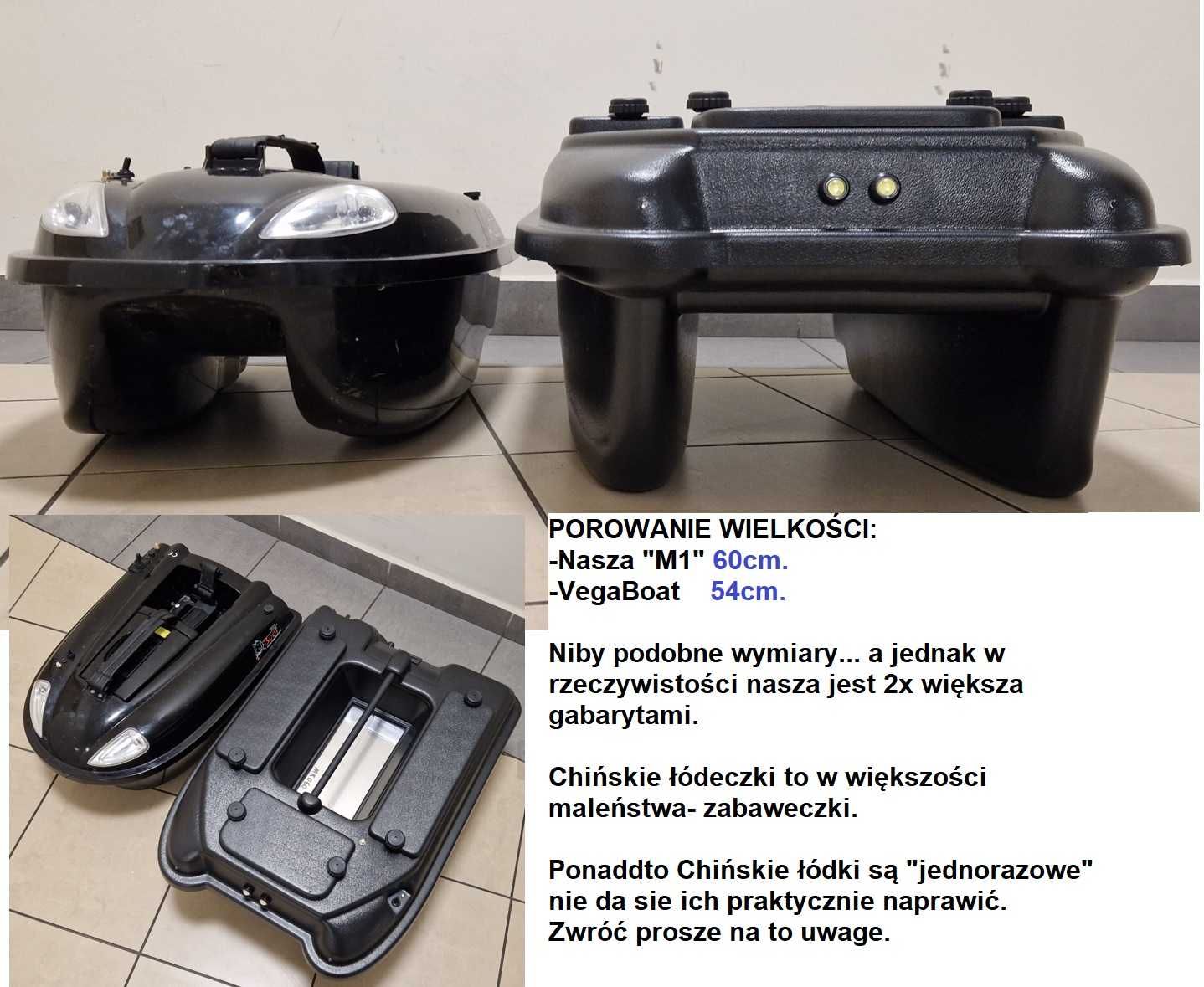 ŁÓDKA ZANĘTOWA M1 60cm z echosondą v2025 / TURBO PROMOCJA!!! Producent