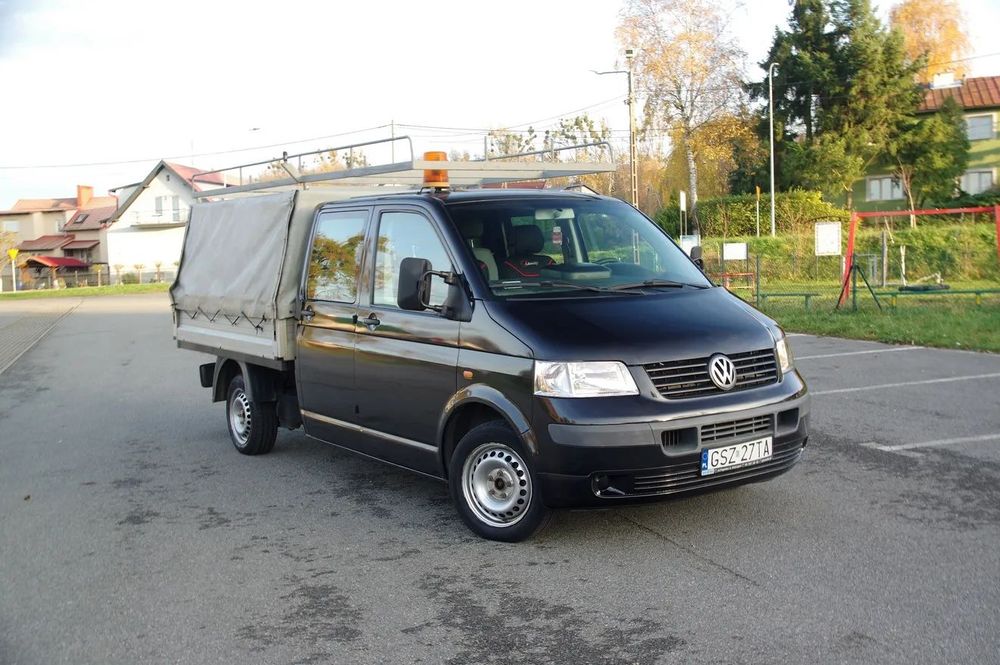 Volkswagen T5  Doka_Plandeka_Bagażnik dachowy_Kogut_6 osób! KONSERWACJA! F.VAT 23%