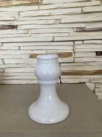 Biały ceramiczny  świecznik PRL
