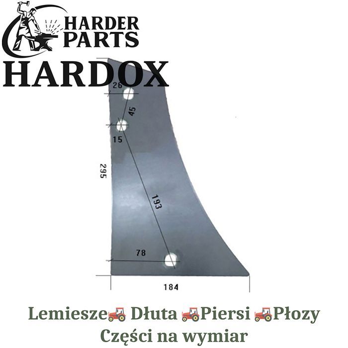 Pierś Rabewerk HARDOX VRP230O części do pługa 2X lepsze niż Borowe