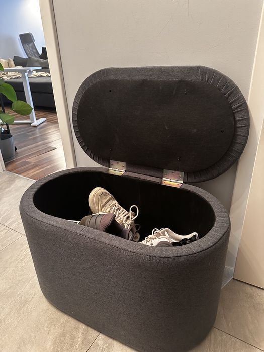 Pufa GISLEV 65x36 ze schowkiem tkanina piaskowy