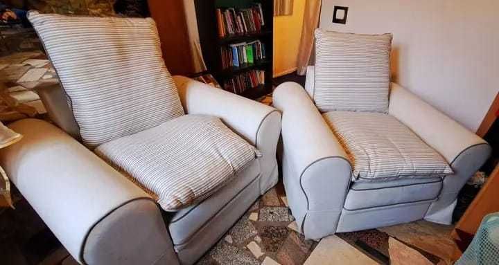 Bardzo duży fotel w kolore szarym