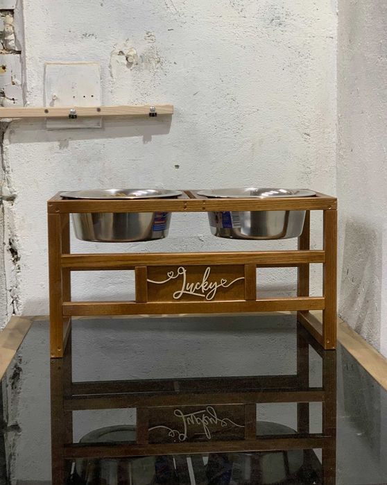 Подарунок для собаки! Підставка для лабрадора, миски 1,8 л в комплекті