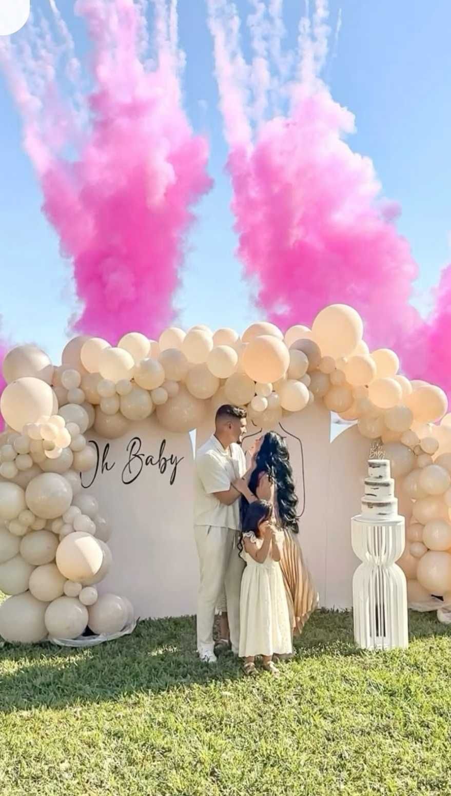 Show fumaca Gender Reveal cha de revelação