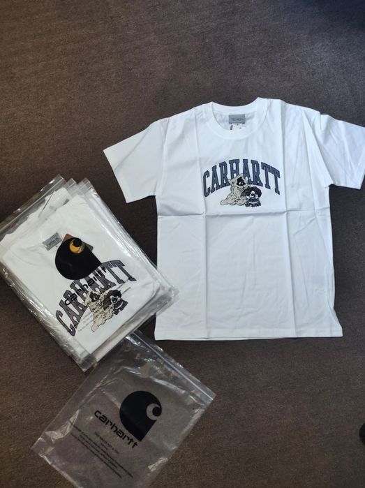 Футболка чоловіча " CARHARTT ", білого кольору з принтом, 100% котон