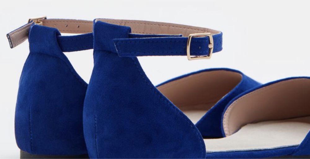 Nowe buty balerinki baletki kobalt chabrowe granatowe r. 37 36,5!