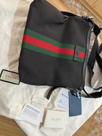 Сумка чоловіча GUCCI Gucci Black Canvas Web Techno Messenger Bag