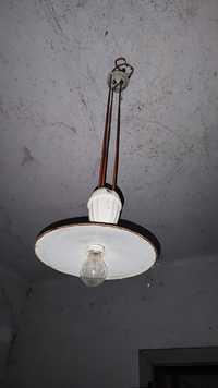 Lampa żyrandol przedwojenny z przeciwwagą sprawna ArtDeco vintage