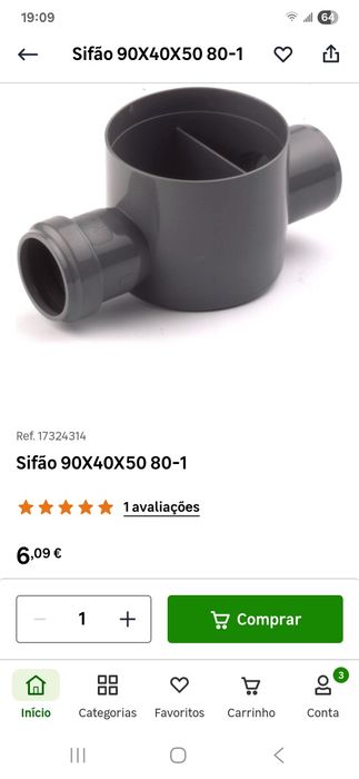 Sifão nunca usado ou montado