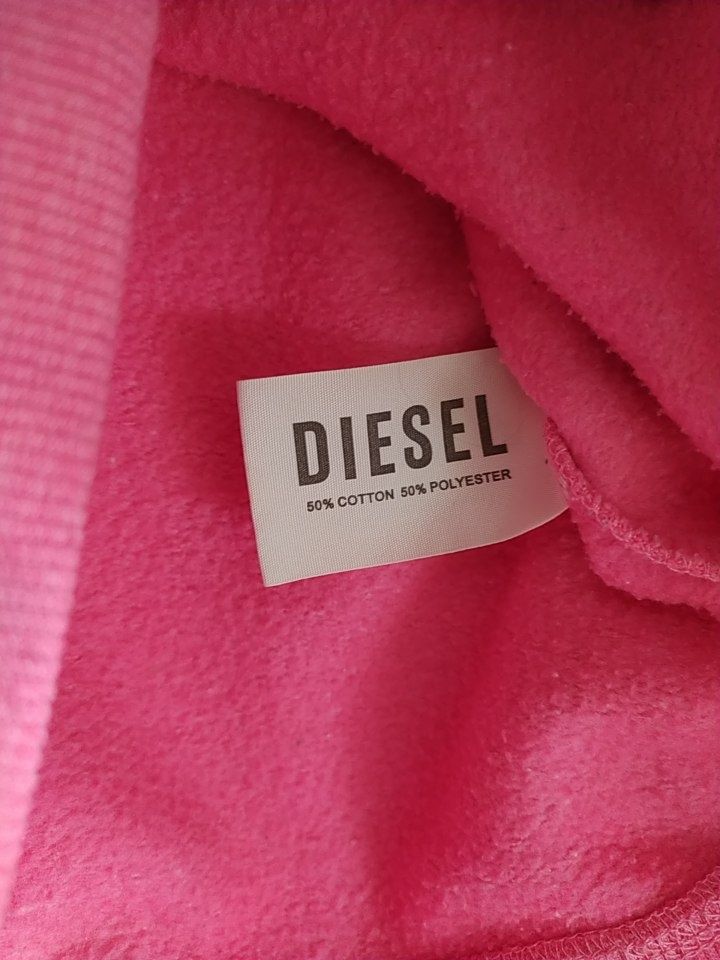 Różowa bluza Diesel r. S/M z kieszeniami i kapturem