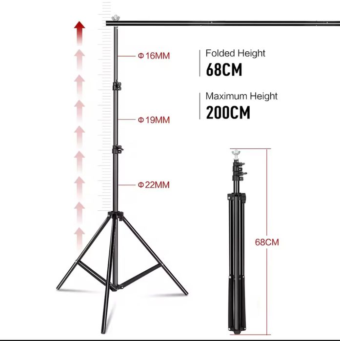 Kit tripés fundos fotográficos e projeção video