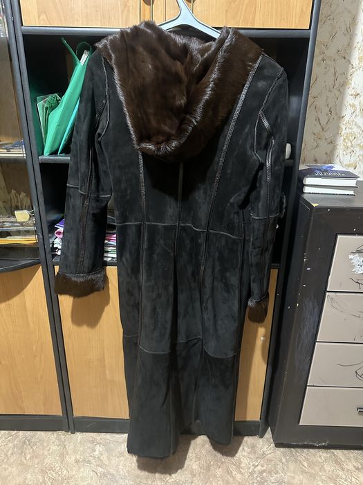 Пальто з натуральної замші та норки