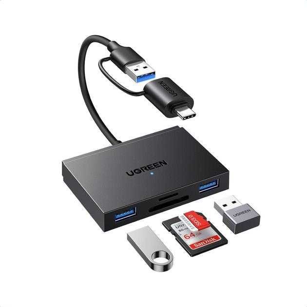 Картрідер 4 in 1 UGREEN CM812 OTG USB-C/USB-A Card Reader