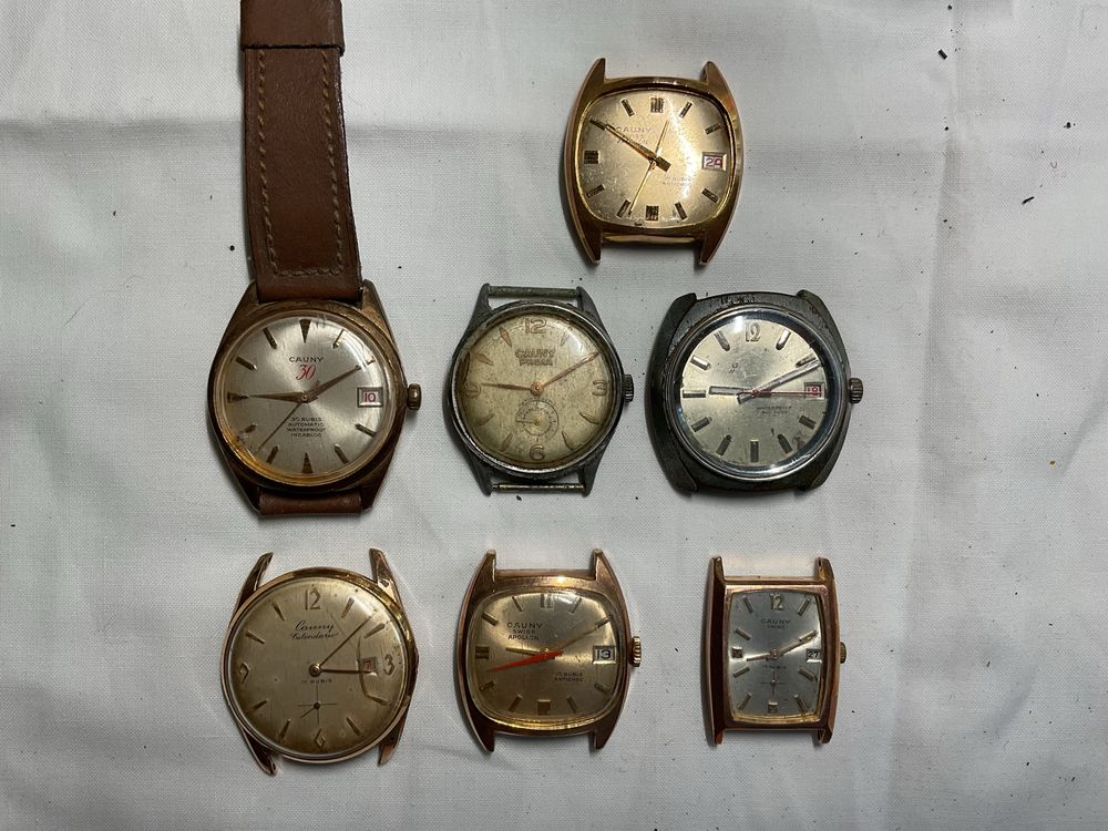 Varios lotes de relogios vintage mecanicos e automaticos marca Cauny