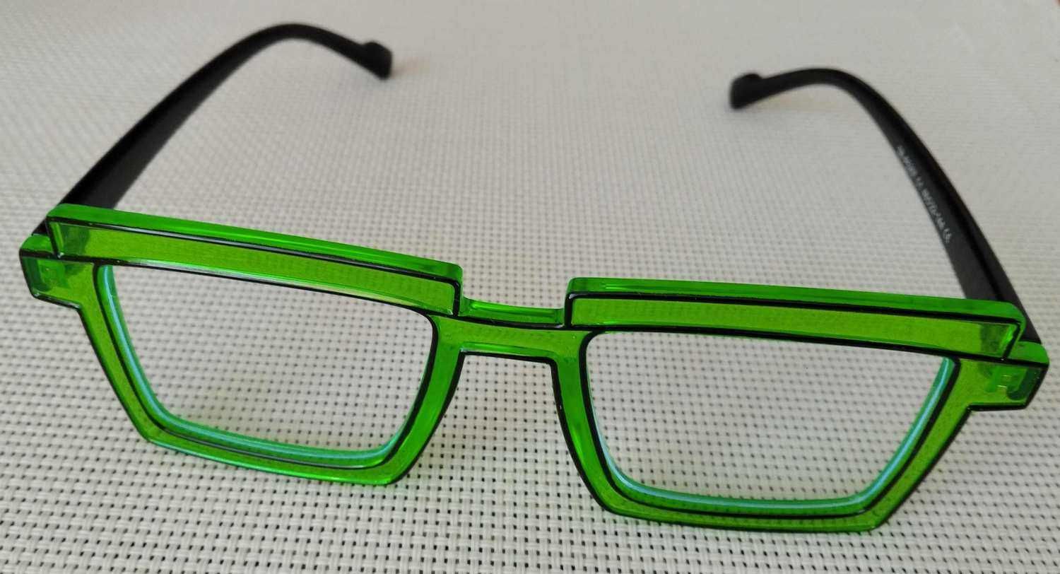 Oryginalne okulary zielone oprawki kreskówki damskie męskie.
