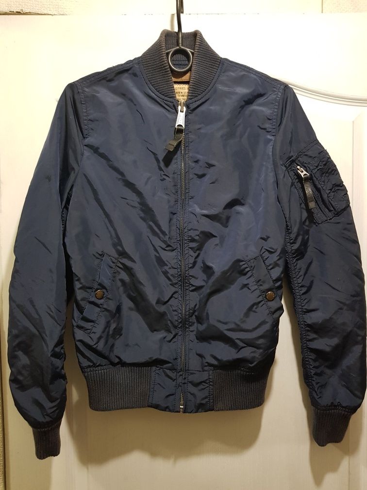 Бомбер Alpha Industries cинего цвета, размер S - наш 44-46