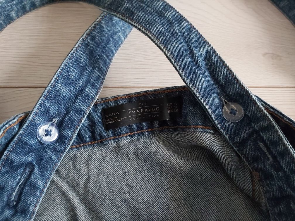 Ogrodniczki spódniczka sukienka jeans zara