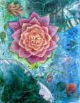 "Nymphanea" pigmenty mineralne na papierze 31x41 cm