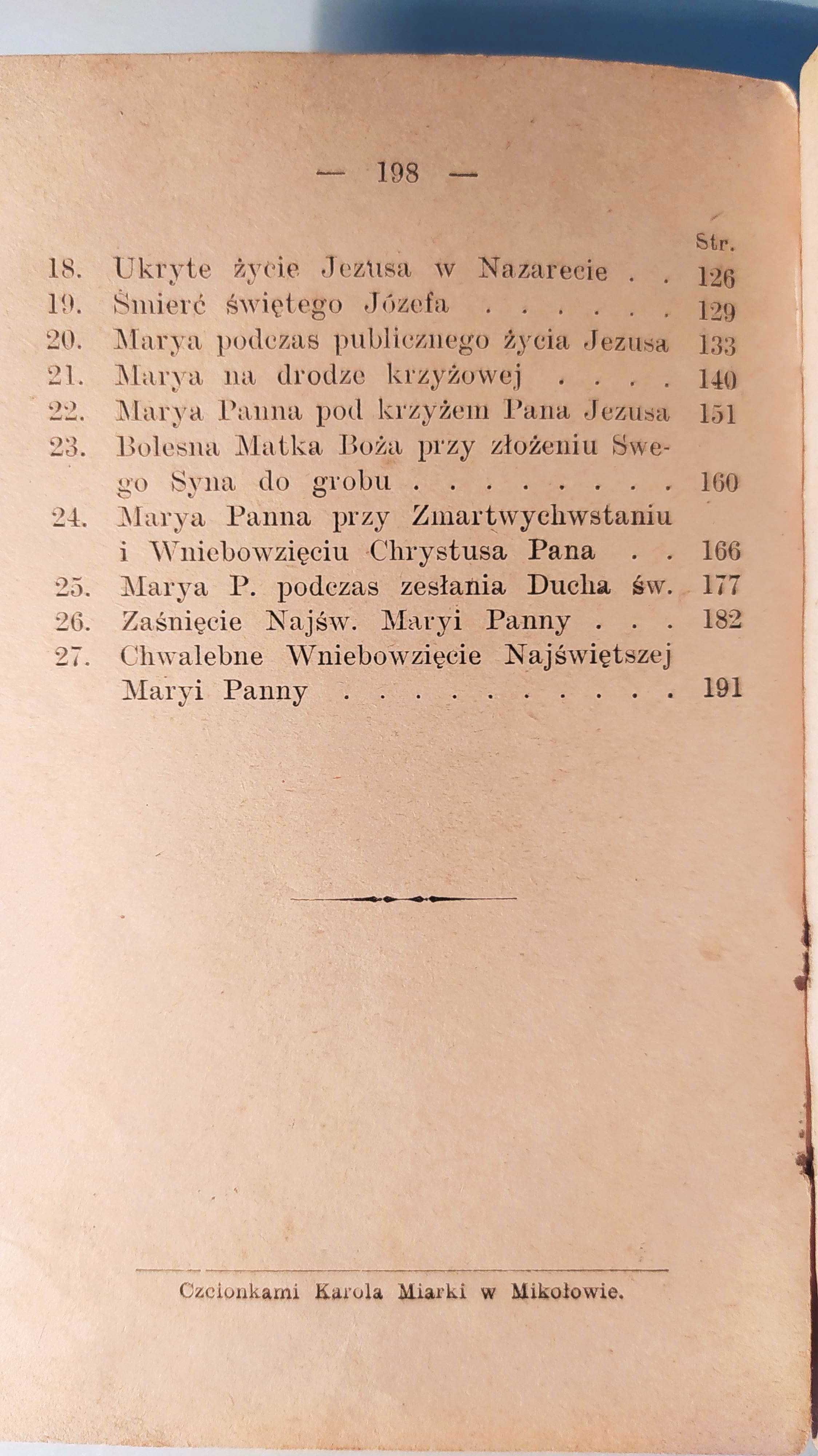 Żywot Matki Boskiej dla Młodzieży ks. Dr. W. Galant 1902  r. – unikat