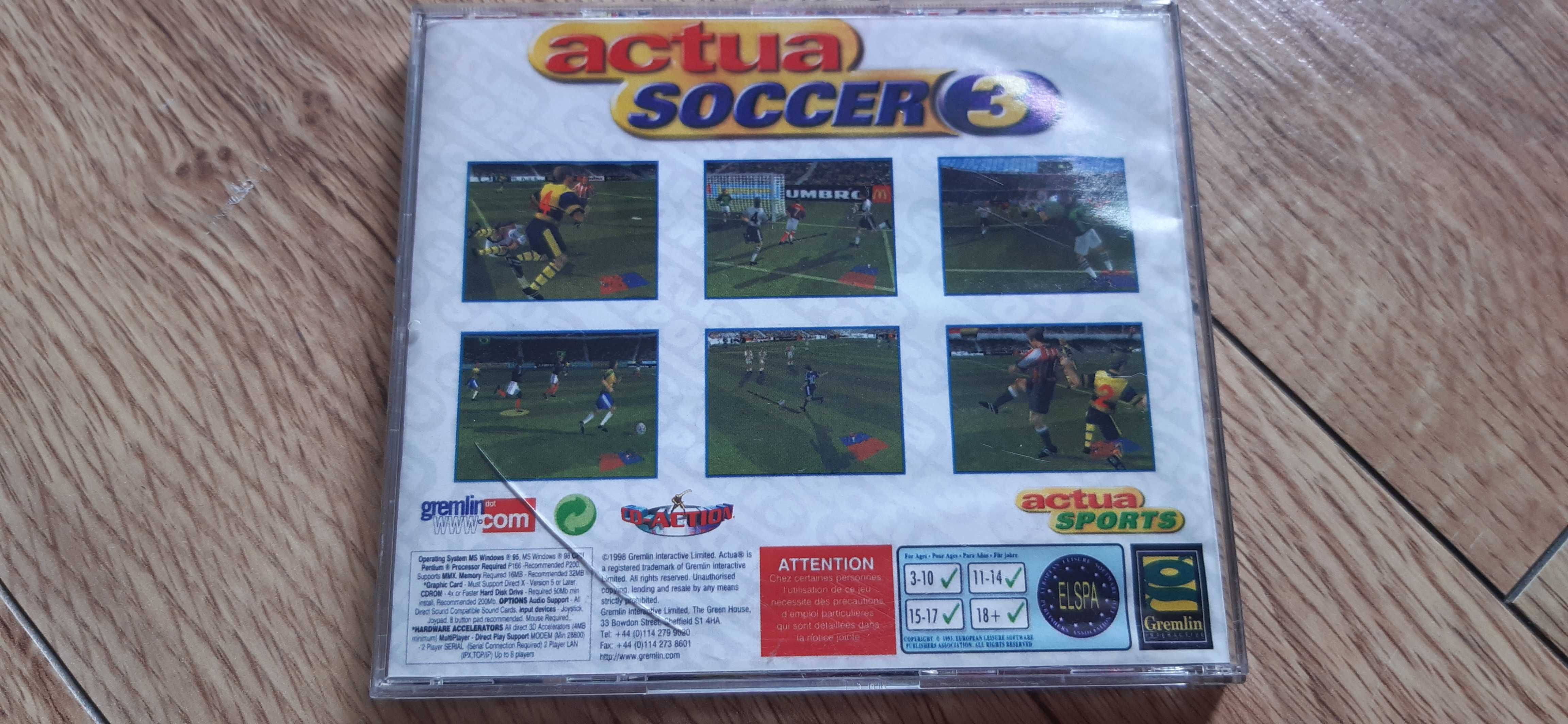 retro gra pc piłka nożna Actua Soccer 3