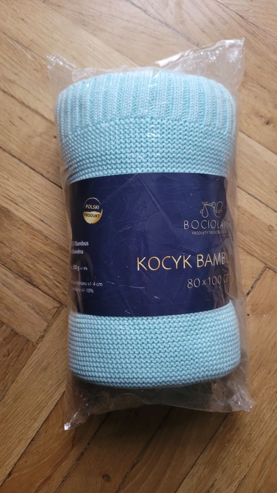 Kocyk Bambusowy 80x100 cm Bocioland Miętowy nowy