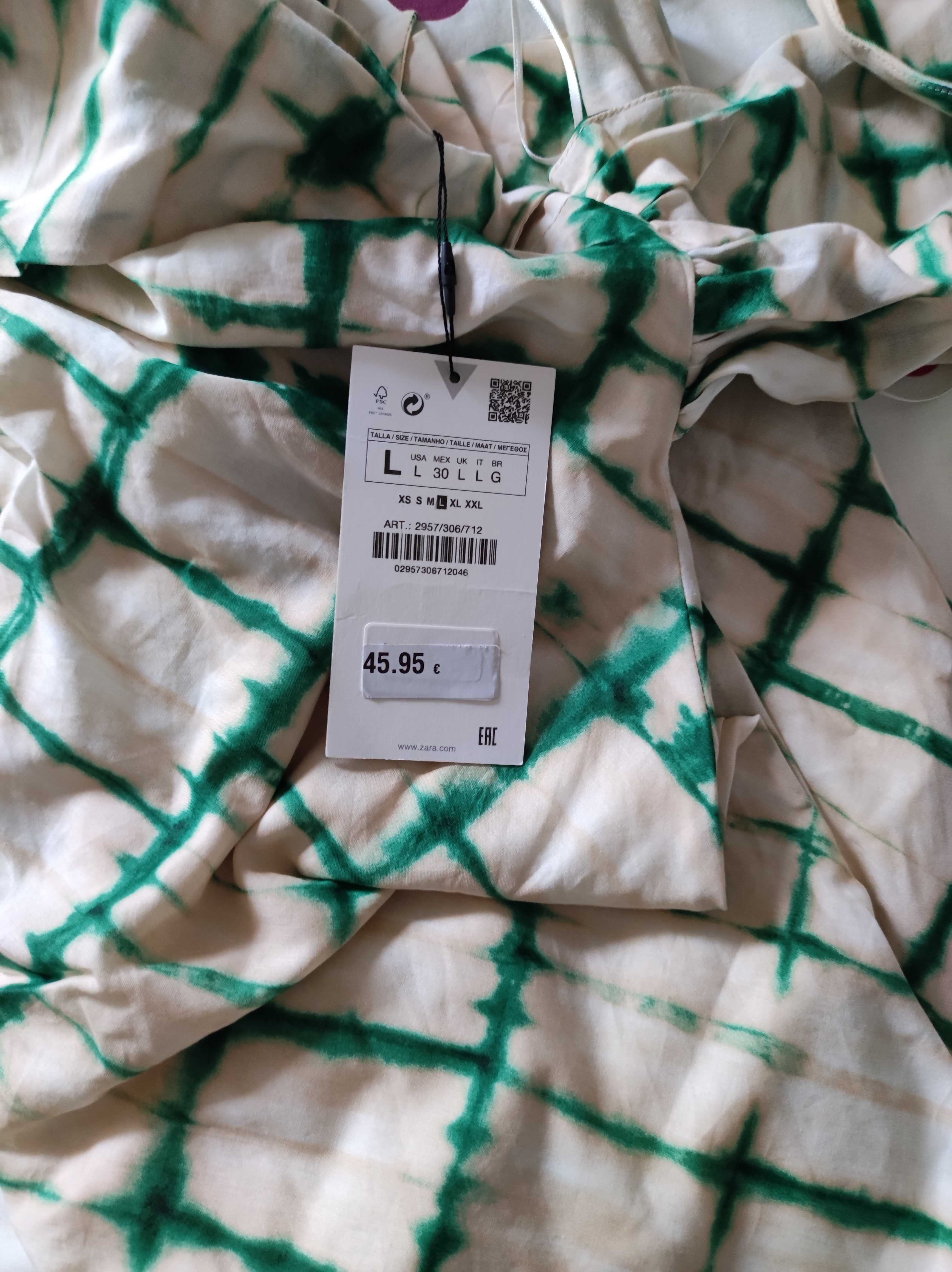 Vestido midi estampado Zara NOVO (com etiqueta)