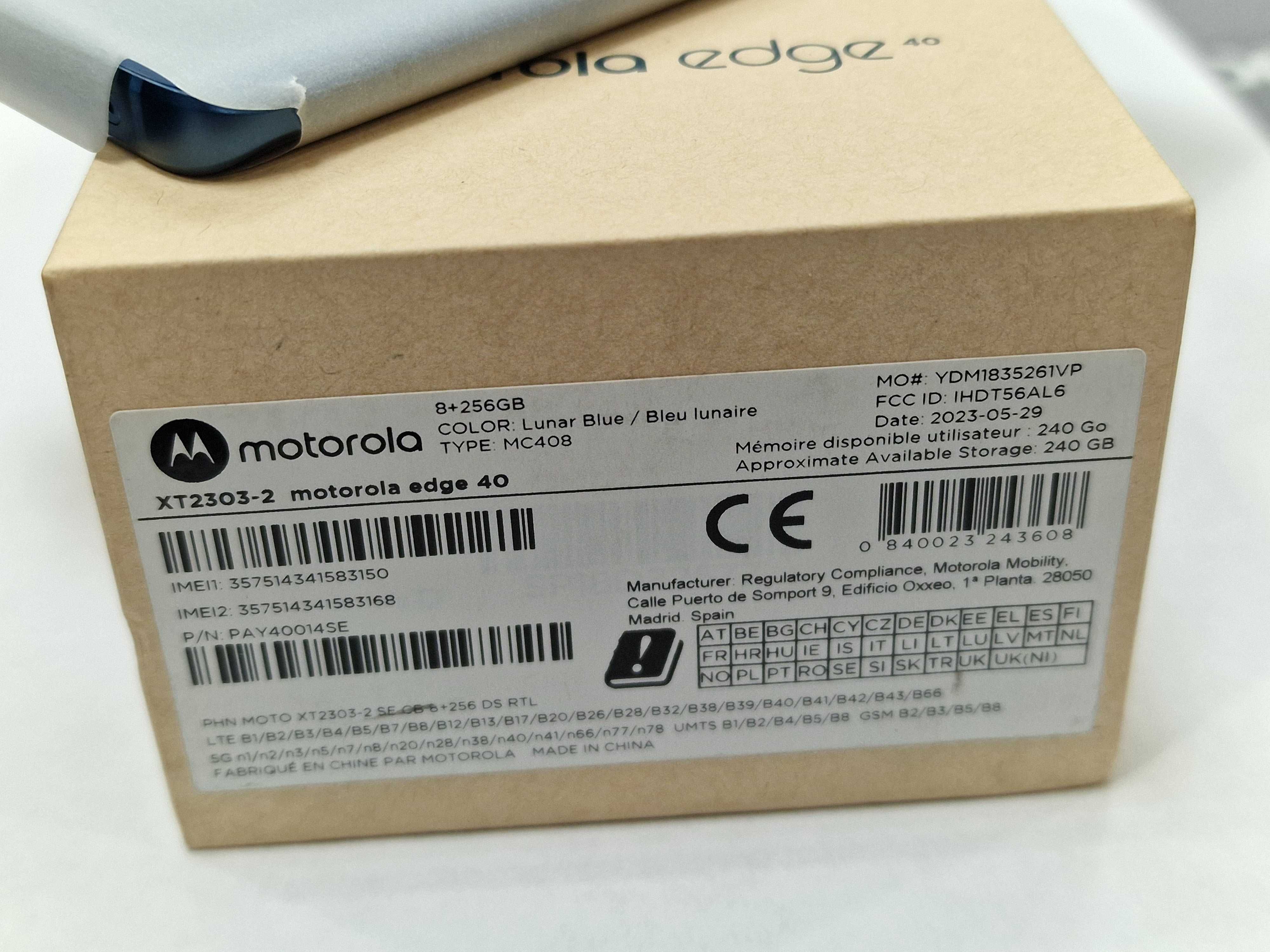 Motorola Edge 40 5G Dual SIM/ 8GB/ 256GB/ Lunar Blue/ PLOMBA