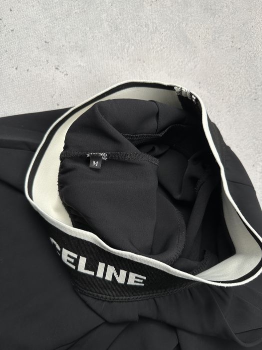 Luksusowe Spodnie Celine Z Szeroką Gumą z Logo