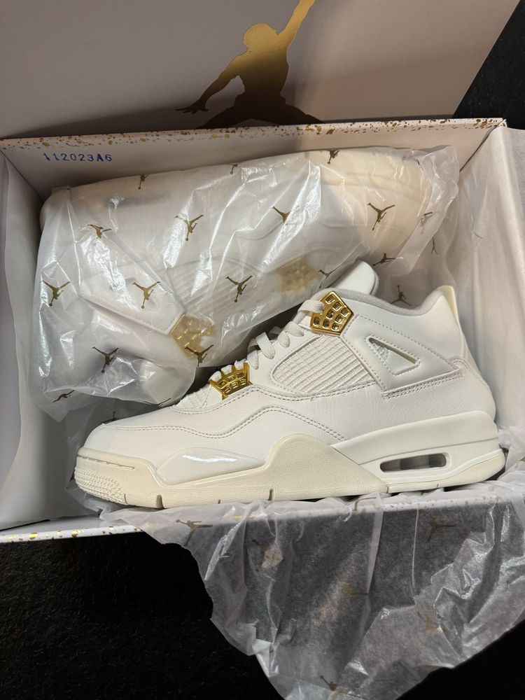 Jordan 4 white and gold 43