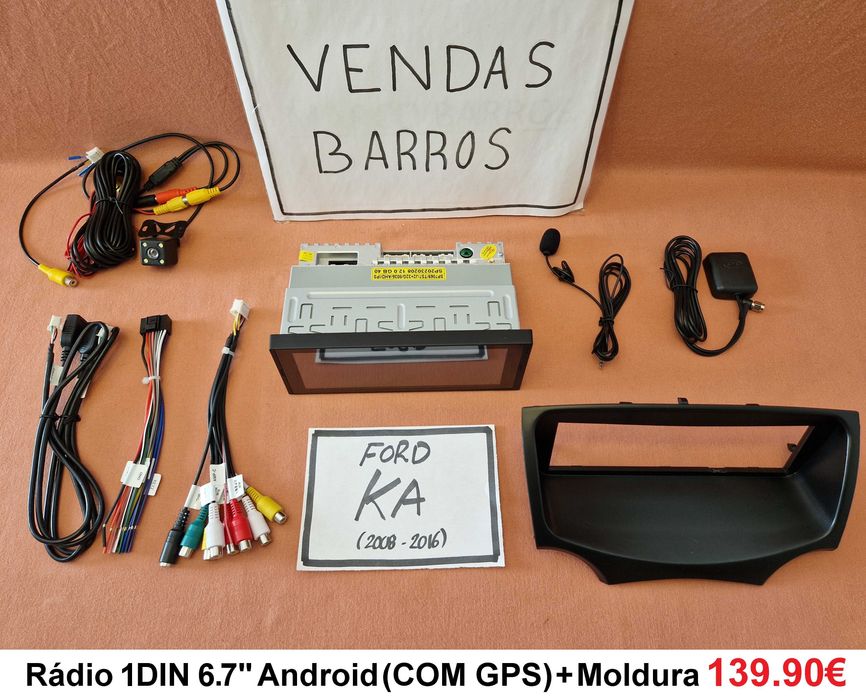 (NOVO) Rádio 1DIN Ford KA • (1996 a 2016) • Android GPS (2DIN)