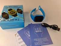 E116 Opaska Fitness Krokomierz HUYVMAY NiebieskaLED Smartwatch Zegarek