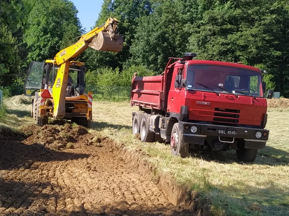 Usługi transport wywrotka roboty ziemne kruszywa koparka