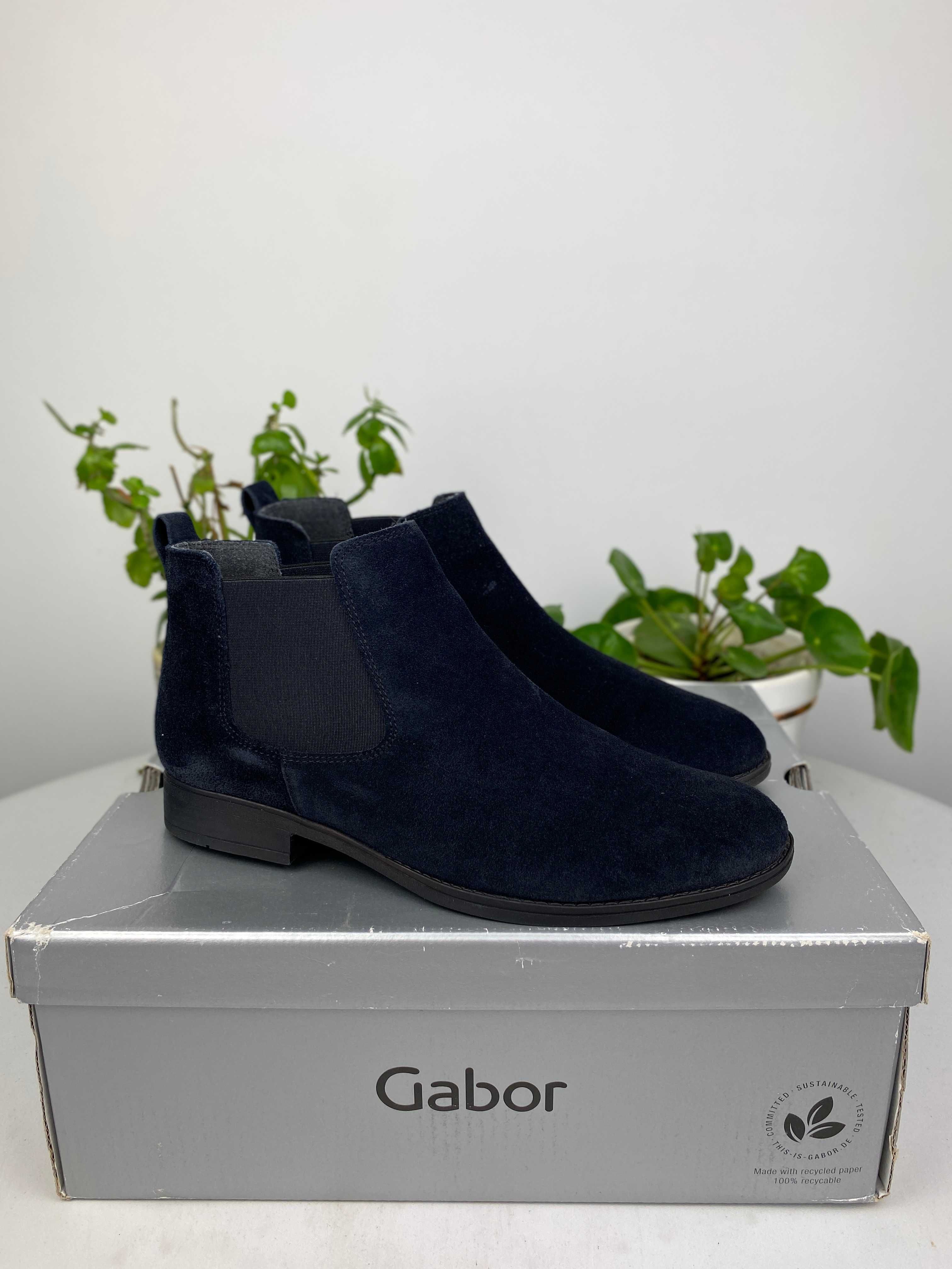 czarne granatowe buty botki sztyblety gabor r. 37 n217