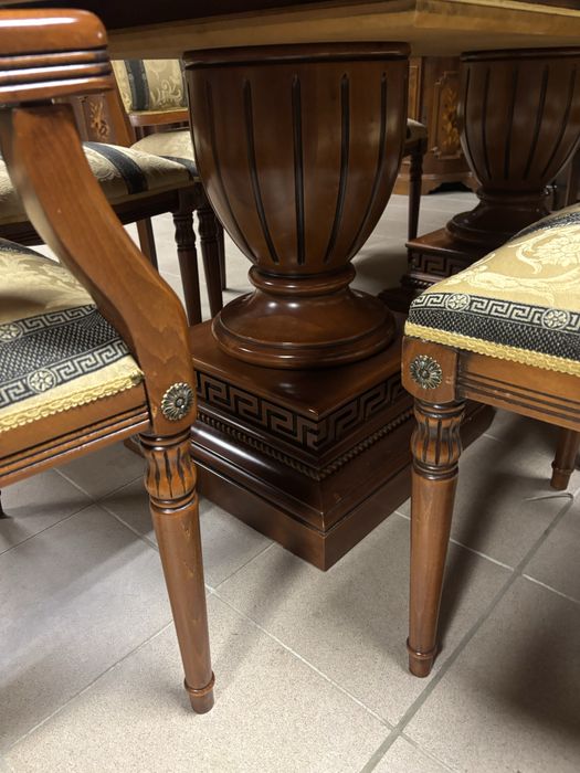 Zestaw Styl Versace Rozkładany Stół 8 Krzeseł 10 osób Novalinea Italy