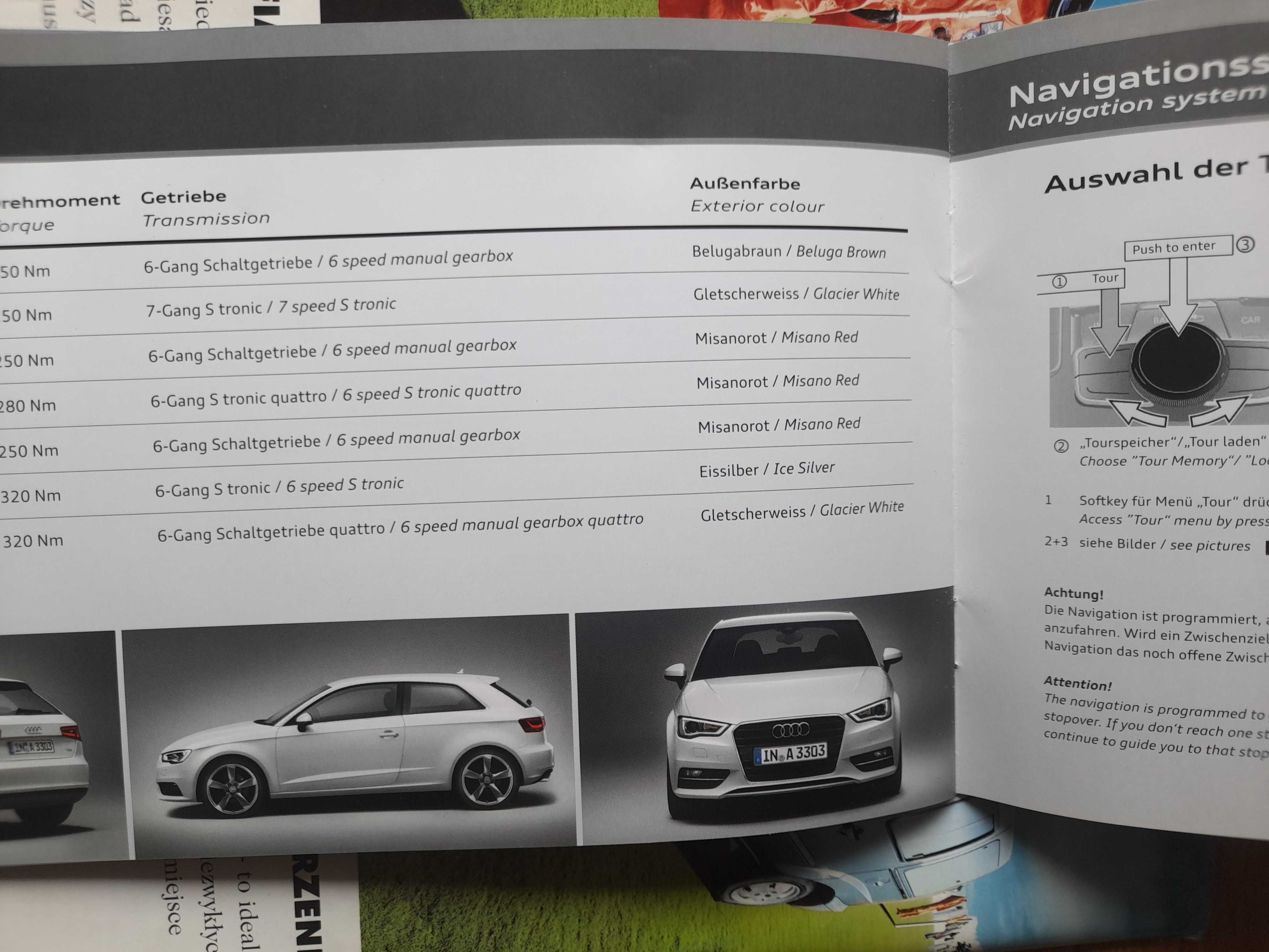 AUDI A3 roadbook z oficjalnej prezentacji modelu
