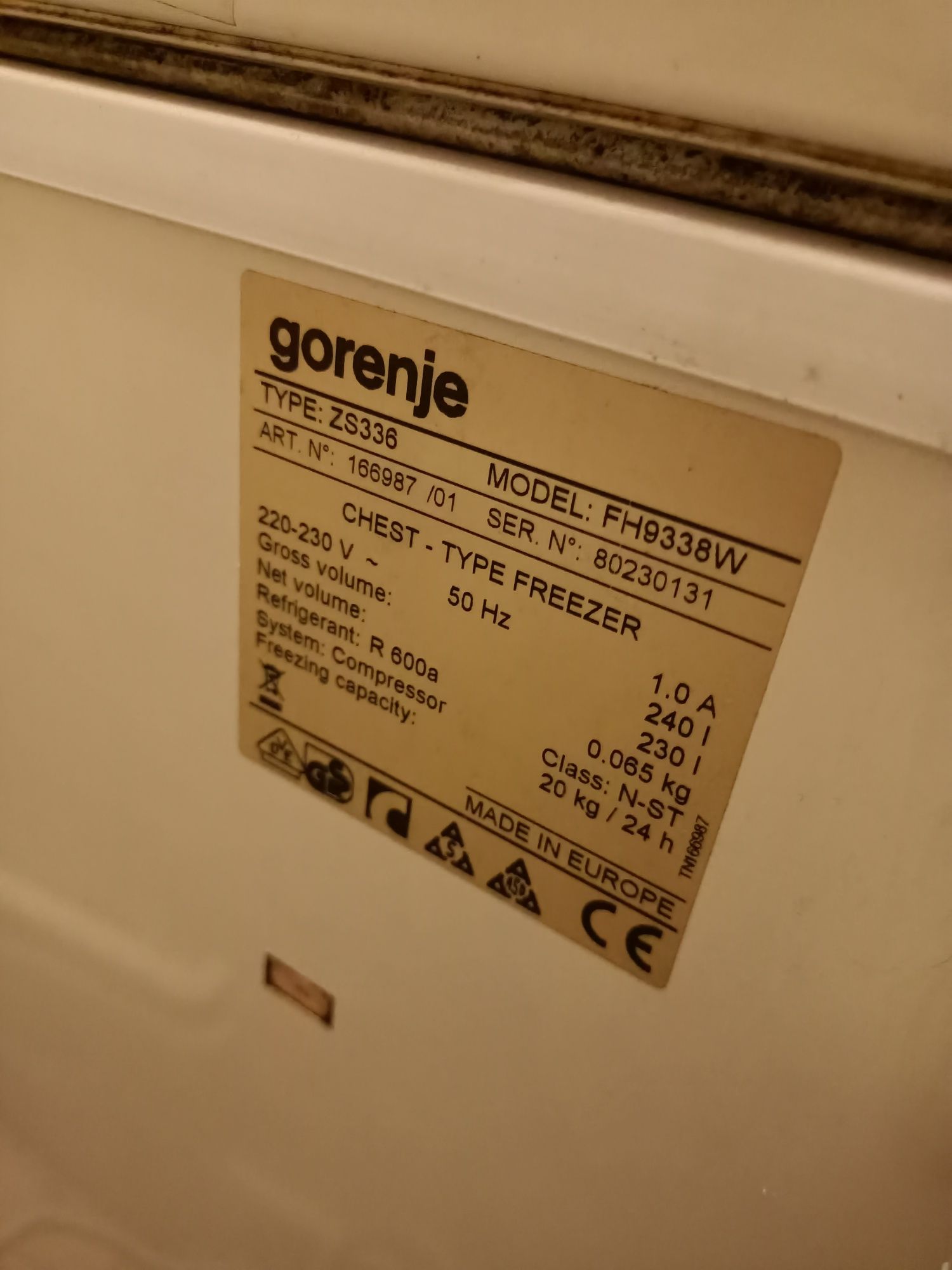 Duża Zamrażarka Gorenje 230 L