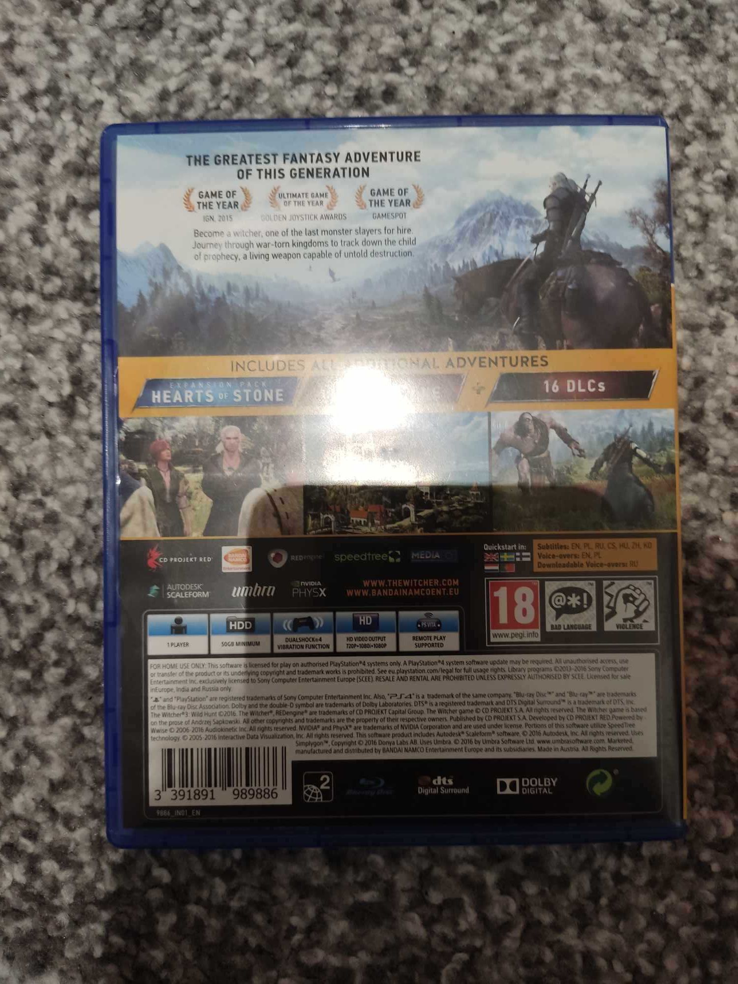 Sprzedam grę Wiedźmin 3 Dziki Gon GOTY PS4 (NIESPRAWNA)