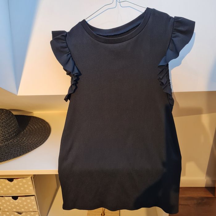 NOWA Bluzka ciążowa rękawki falbanki czarna rozmiar M