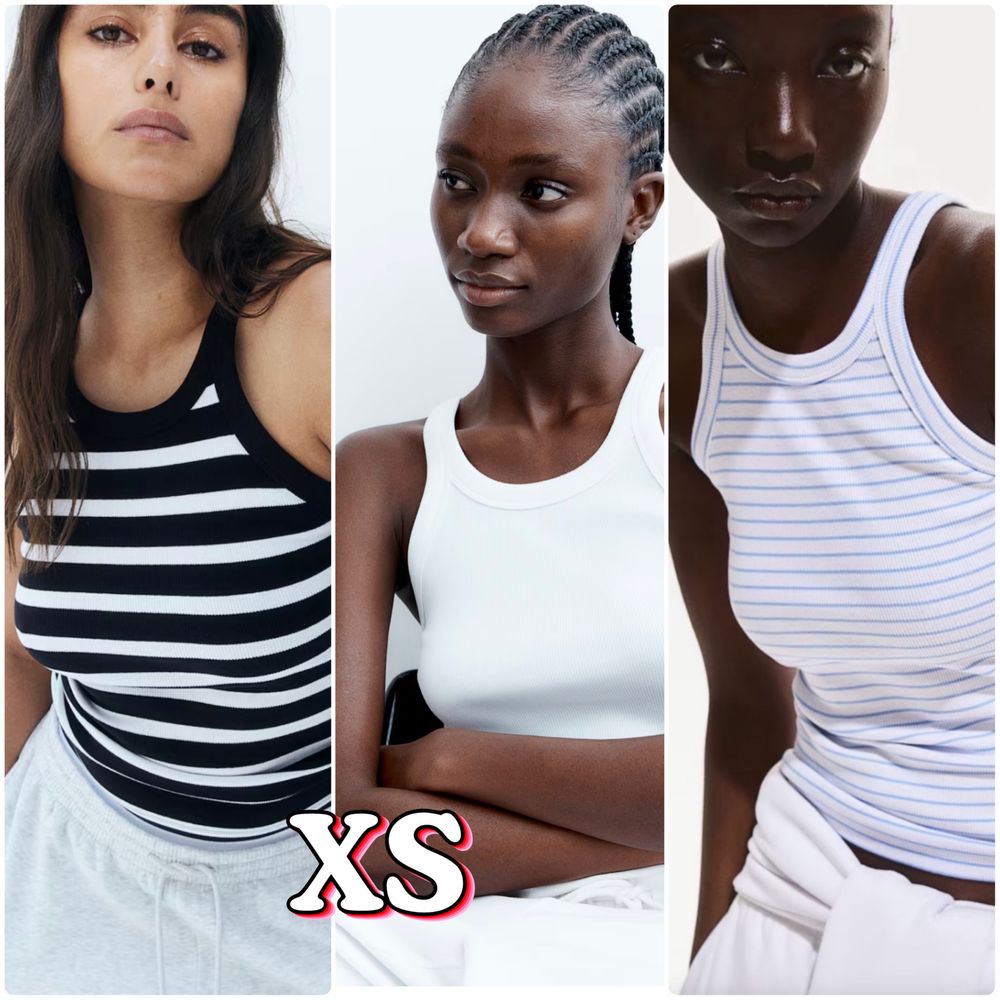 майка в рубчик H&M XS,S,M,L