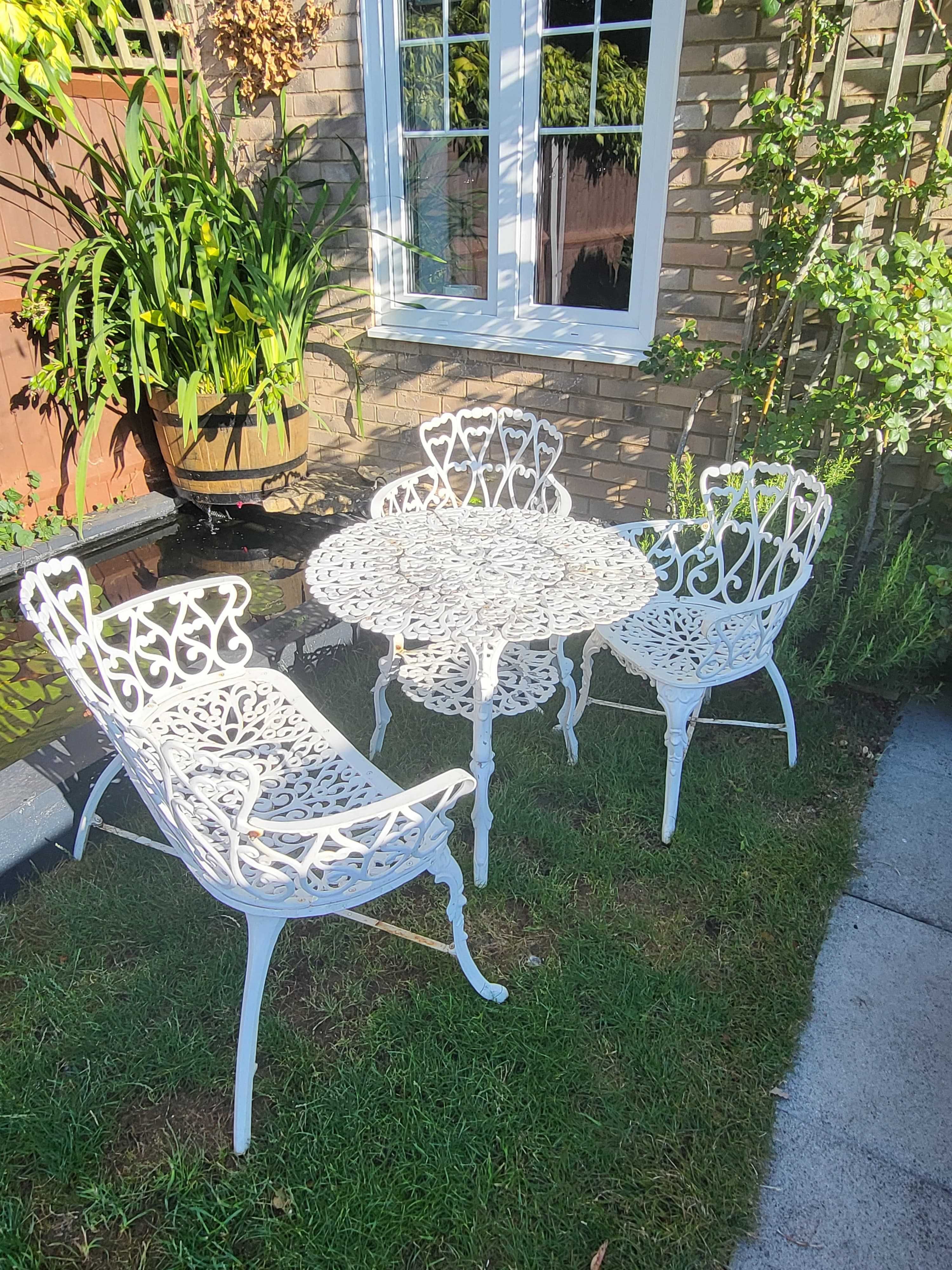 Aluminiowe meble ogrodowe. zestaw w stylu  francuski dworek. Unikat