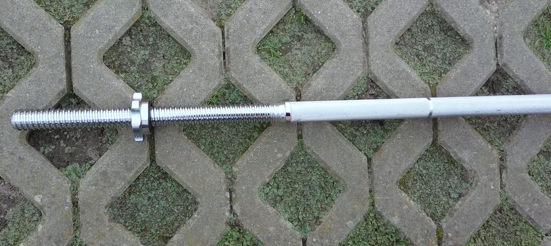 Gryf prosty 180 cm ryflowany zaciski solidny siłownia