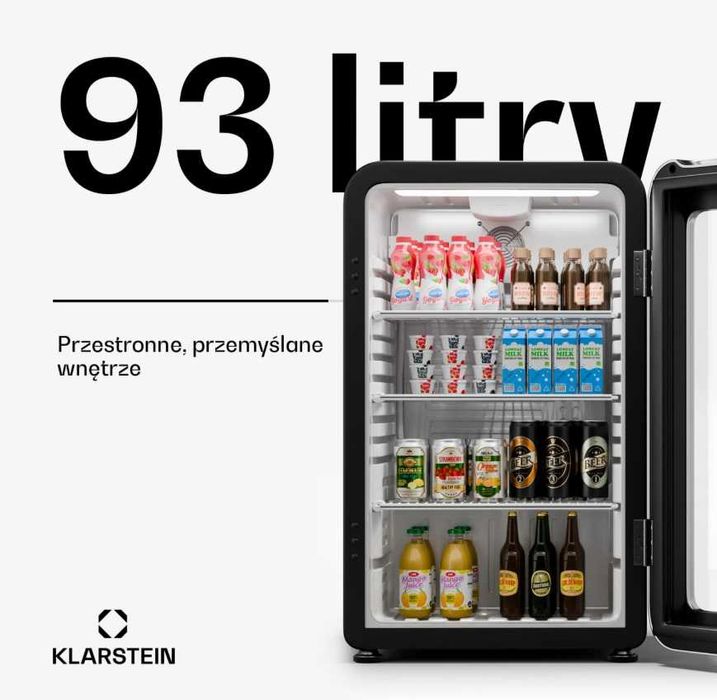 Lodówka szklane drzwi, witryna 93L. Klarstein   S-246
