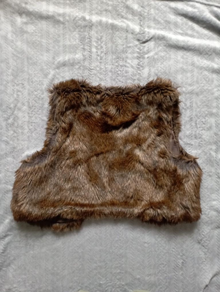 Brązowa kamizelka-futerko rozm.S H&M