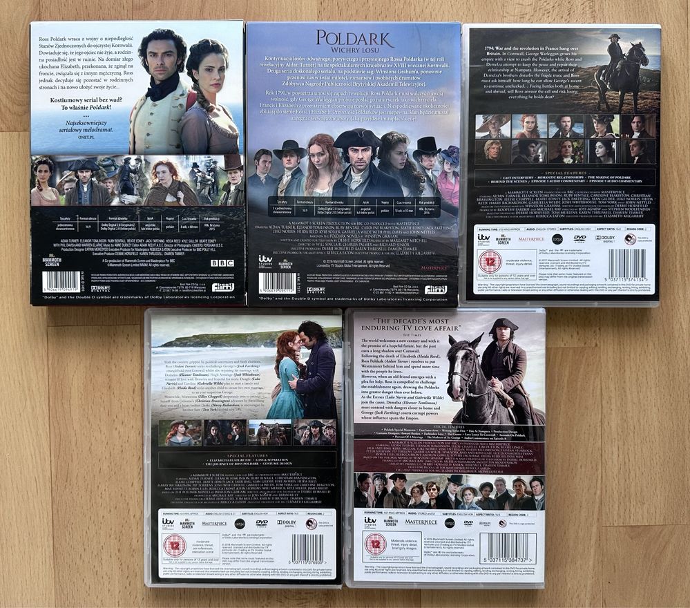 Poldark DVD Sezon 1-2 PL - Sezon 3-5 Ang - Gratis