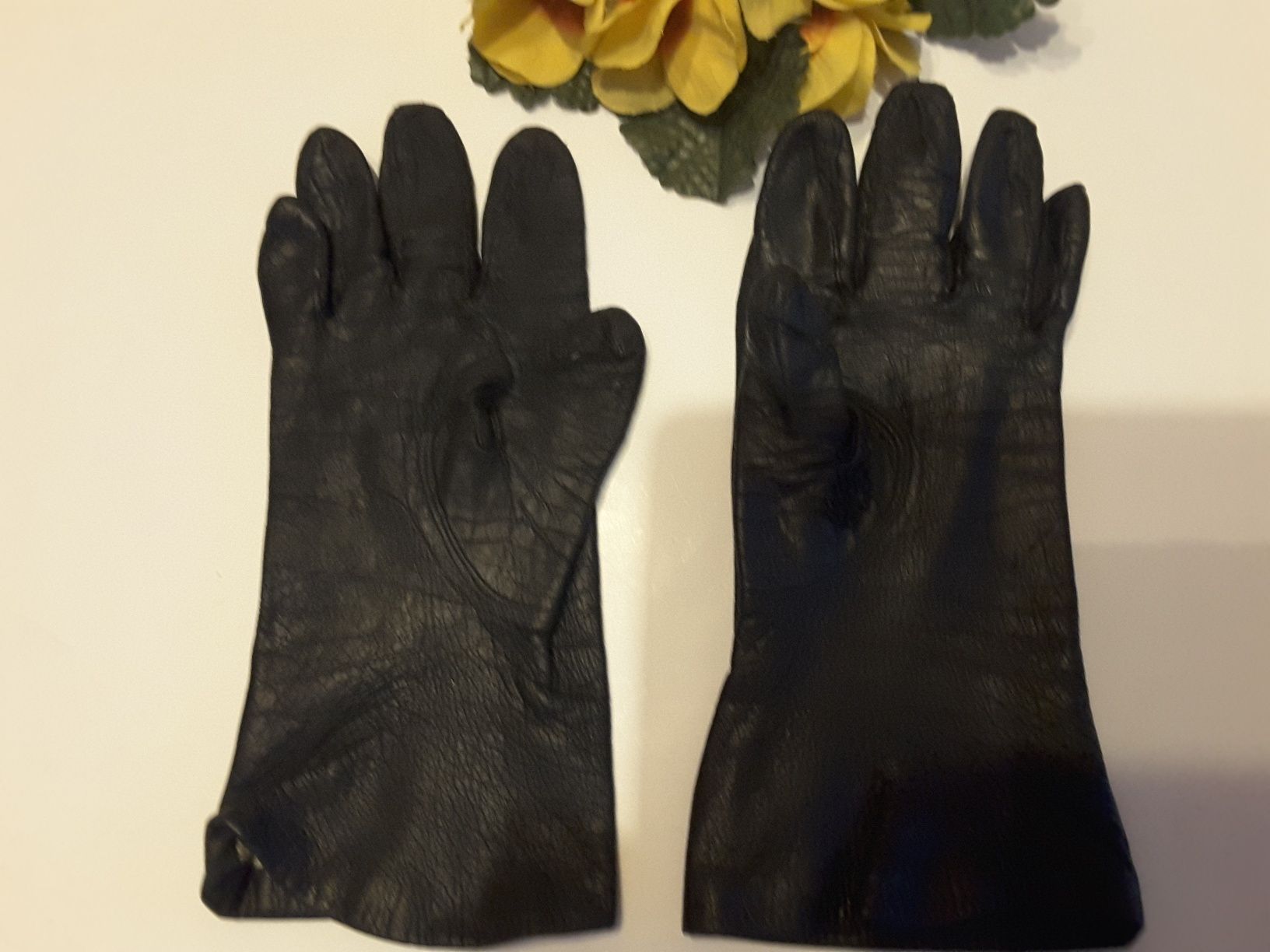 Rękawiczki skórzane czarne