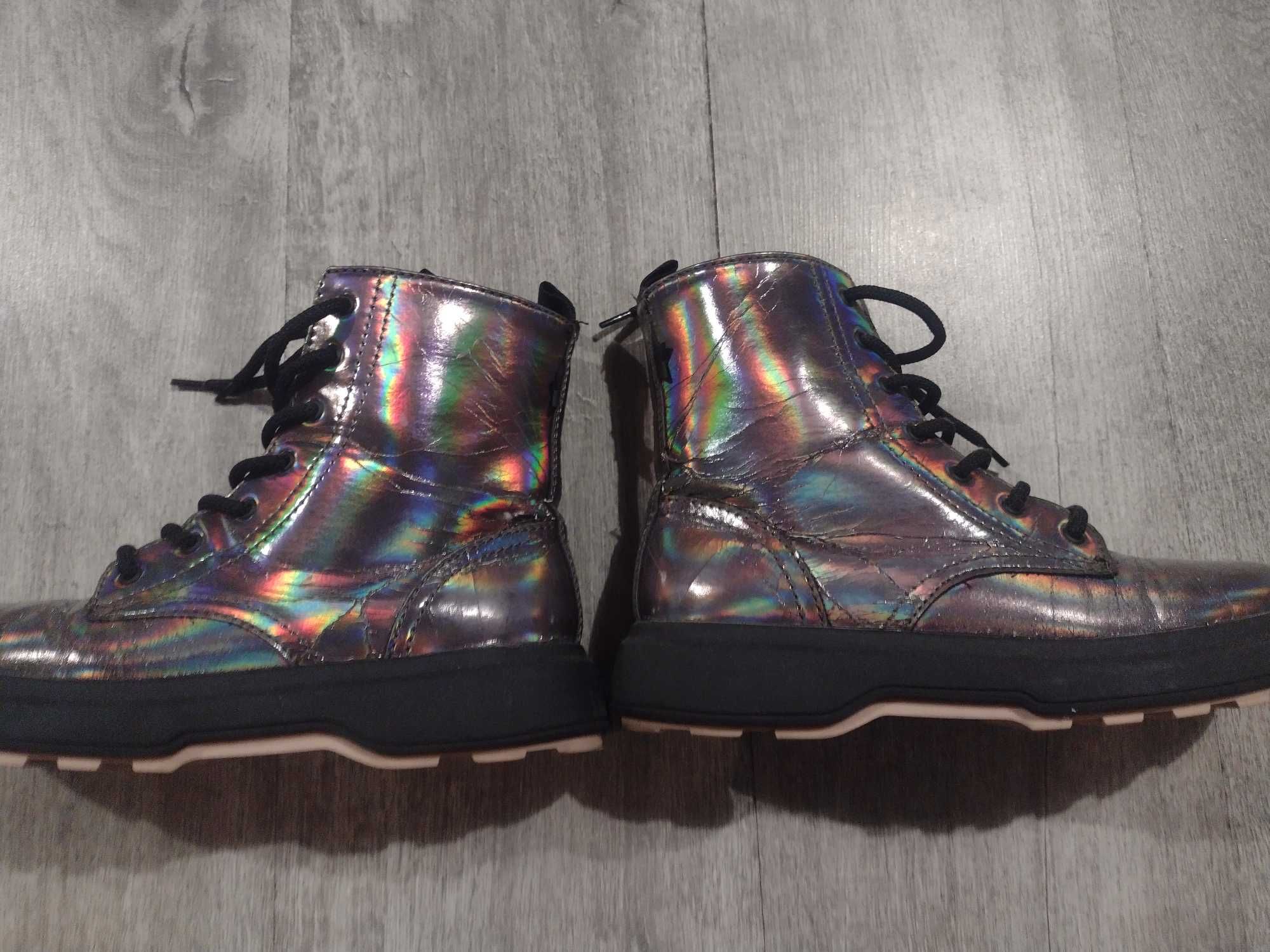 Metaliczne botki ZARA r. 37/38