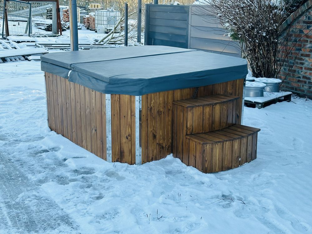 Piękne Jacuzzi kwadratowe Balia Piec  grzalka 3KW **Hybryda**od Ręki !