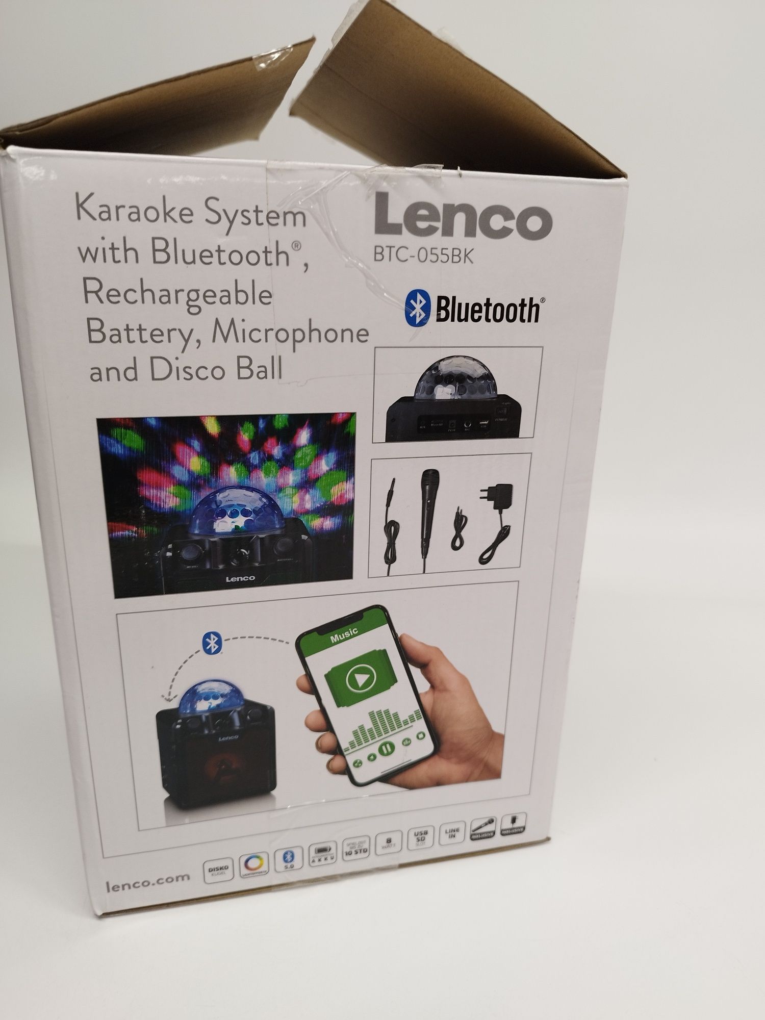 Głośnik bluetooth przenośny z oświetleniem lenco btc-055