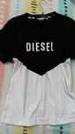 T-shirt M Diesel  męski napis logo czarny biały koszulka
